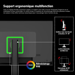 Écran PC Gaming IPS 27 pouces, UHD 3840x2160 4K 180Hz / FHD 360Hz Moniteur à double mode, 1,07 milliard de couleurs, Adaptive Sy