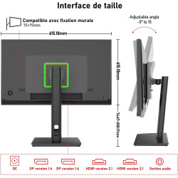 Écran PC Gaming IPS 27 pouces, UHD 3840x2160 4K 180Hz / FHD 360Hz Moniteur à double mode, 1,07 milliard de couleurs, Adaptive Sy