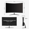Gawfolk Écran PC 32 Pouces,2K WQHD(2560×1440P),165Hz incurvé Gaming Moniteur, 1ms sans Lunette, 100% sRGB，178 ° Angle Vue HDMI、D