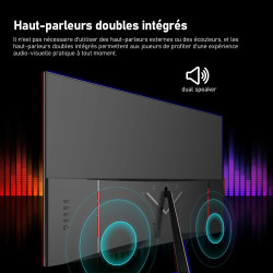 Gawfolk Écran PC IPS 32 pouces, moniteur jeu 4K 144Hz, 1ms, Adaptive Sync, 100%sRGB, Angle vision large 178, haut-parleur incorp
