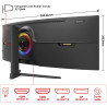Gawfolk 49 Pouces Écran PC d'ordinateur de Jeu 1500R Ultra-Large incurvé, DQHD (5120×1440), 165Hz, 1MS, FreeSync, 120% sRGB, Mon