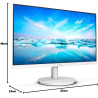 Philips 271V8AW - Moniteur Full HD 27 Pouces, Haut-Parleur intégré, sans Scintillement (1920x1080, 100 Hz, VGA, HDMI), Blanc