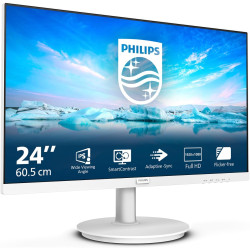 Philips 241V8AW - Moniteur Full HD 24 Pouces, Haut-Parleur intégré, sans Scintillement (1920x1080, 100 Hz, VGA, HDMI), Blanc