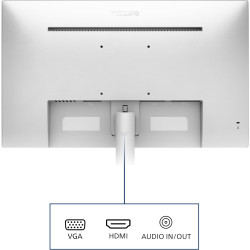 Philips 241V8AW - Moniteur Full HD 24 Pouces, Haut-Parleur intégré, sans Scintillement (1920x1080, 100 Hz, VGA, HDMI), Blanc