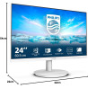 Philips 241V8AW - Moniteur Full HD 24 Pouces, Haut-Parleur intégré, sans Scintillement (1920x1080, 100 Hz, VGA, HDMI), Blanc