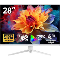 Gawfolk Écran PC UHD 4K 28 Pouces, Moniteur IPS Ultra HD (3840 × 2560 p), 3:2, 1,07 Milliard Couleurs, 128% sRGB, Haut-parleurs 