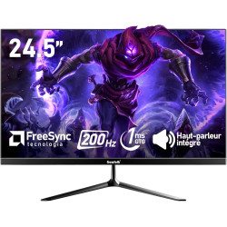 Gawfolk Écran PC 24,5 Pouces, Moniteur de Jeu pour Ordinateur 200 Hz, FHD 1080p, Haut-parleurs intégrés, 1 ms, FreeSync, 99% sRG