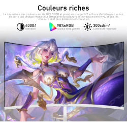Gawfolk Écran PC 27 Pouces incurvé 180Hz Gaming Computer Moniteur, 1800R,1ms，FHD 1080p, 178 ° Grand Angle,Haut-Parleur intégré, 