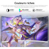Gawfolk Écran PC 27 Pouces incurvé 180Hz Gaming Computer Moniteur, 1800R,1ms，FHD 1080p, 178 ° Grand Angle,Haut-Parleur intégré, 