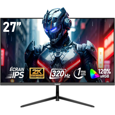 Gawfolk Écran PC IPS 27 Pouces, 2K WQHD (2560×1440P), 320Hz Moniteur Gaming, 1ms Bezel-Less, 120% sRGB, 178° Grand Angle, HDMI, 