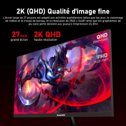 Gawfolk Écran PC IPS 27 Pouces, 2K WQHD (2560×1440P), 320Hz Moniteur Gaming, 1ms Bezel-Less, 120% sRGB, 178° Grand Angle, HDMI, 
