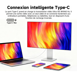 Gawfolk Écran PC IPS 4K UHD de 27 pouces, Moniteur ultra-haute définition 3840×2160, 100%sRGB et 100%DCI-P3, Type-C, DisplayPort