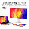 Gawfolk Écran PC IPS 4K UHD de 27 pouces, Moniteur ultra-haute définition 3840×2160, 100%sRGB et 100%DCI-P3, Type-C, DisplayPort