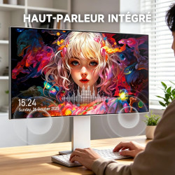 Gawfolk Écran PC IPS 4K UHD de 27 pouces, Moniteur ultra-haute définition 3840×2160, 100%sRGB et 100%DCI-P3, Type-C, DisplayPort
