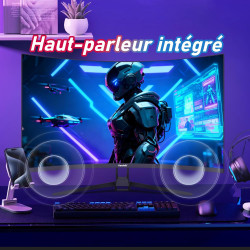 Gawfolk Écran PC 32 pouces 4K UHD incurvé 1500R, moniteur de jeu eSports 160Hz, 1ms, Adaptive Sync, 128%sRGB, grand angle de vis