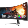 Gawfolk Écran PC Ultra Large 34 Pouces 1500R incurvé 120Hz Gaming Computer Moniteur,21:9 UWQHD(3440x1440)，128% sRGB，FreeSync，HDR