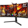Gawfolk Écran PC Gaming Incurvé Ultrawide 34 Pouces 165 Hz, Moniteur 3800R 21:9 UWQHD (3440x1440), 120% sRGB, 1 ms, Adaptive Syn