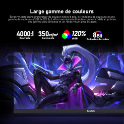 Gawfolk Écran PC Gaming Incurvé Ultrawide 34 Pouces 165 Hz, Moniteur 3800R 21:9 UWQHD (3440x1440), 120% sRGB, 1 ms, Adaptive Syn