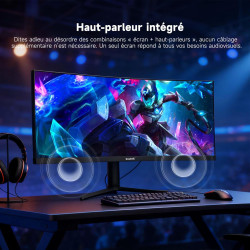 Gawfolk Écran PC Gaming Incurvé Ultrawide 34 Pouces 165 Hz, Moniteur 3800R 21:9 UWQHD (3440x1440), 120% sRGB, 1 ms, Adaptive Syn