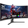 Gawfolk Écran PC Ultra Large 34 Pouces 1500R incurvé 200Hz Gaming Computer Moniteur,21:9 UWQHD(3440x1440),120% sRGB,Adaptive Syn