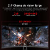 Gawfolk Écran PC Ultra Large 34 Pouces 1500R incurvé 200Hz Gaming Computer Moniteur,21:9 UWQHD(3440x1440),120% sRGB,Adaptive Syn