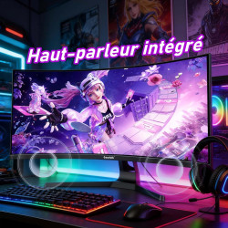 Gawfolk Écran PC Ultra Large 34 Pouces 1500R incurvé 200Hz Gaming Computer Moniteur,21:9 UWQHD(3440x1440),120% sRGB,Adaptive Syn