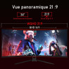 Gawfolk 34 Pouces PC Écran Ultra Large 1500R incurvé 144Hz Gaming Computer Moniteur,21:9 UWQHD(3440x1440),Adaptive Sync，HDR，178 
