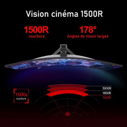 Gawfolk 34 Pouces PC Écran Ultra Large 1500R incurvé 144Hz Gaming Computer Moniteur,21:9 UWQHD(3440x1440),Adaptive Sync，HDR，178 