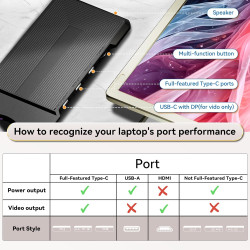 Domyfan Écran Portable 15.6" Triple Moniteur pour Ordinateur Portable 120% sRGB FHD 1080P Convient à Toutes Les Tailles Laptop a