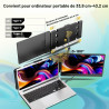 domyfan Moniteur pour Ordinateur Portable, 14 "1080P FHD Double Extension D'écran pour Ordinateur Portable, Plug and Play, pour 