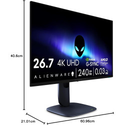 Alienware 27 écran pc gaming - aw2725q, 4k uhd (3840x2160), 240hz, qd oled, 0.03ms, compatible nvidia g-sync, amd freesync premi