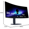 Alienware 34 Écran PC Gaming - AW3425DWM, WQHD (3440x1440), 21:9 1500R Incurvé, 180Hz, VA, 1ms, AMD FreeSync Premium, VESA Adapt