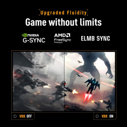 ASUS Moniteur Gaming TUF VG279QM5A – 27", Full HD, Fast-IPS, 240Hz, 0,3ms, G-Sync, FreeSync Premium, ELMB Sync, 99% sRGB, Displa