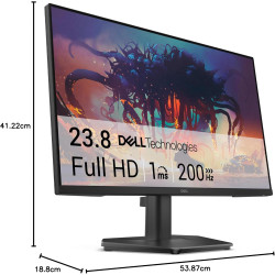 Dell 24 Écran PC Gaming - SE2425HG, Full HD (1920x1080), 200Hz, Fast IPS, 1ms, AMD FreeSync Premium, 99% sRGB, VESA (100x100mm),