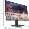 Dell 24 Écran PC Gaming - SE2425HG, Full HD (1920x1080), 200Hz, Fast IPS, 1ms, AMD FreeSync Premium, 99% sRGB, VESA (100x100mm),