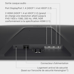 Dell 27 Écran PC Gaming - SE2725HG, Full HD (1920x1080), 200Hz, Fast IPS, 1ms, AMD FreeSync Premium, 99% sRGB, VESA (100x100mm),