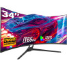 Gawfolk Écran PC Incurvé 34 Pouces, Moniteur Gaming 1500R 165Hz, Ecran PC UWQHD 2K 3440x1440, 128% sRGB, 1ms MPRT,Interface HDMI