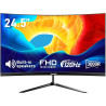 Gawfolk Écran PC Incurvé 24.5 Pouces, Moniteur Gaming 3000R 120Hz, Ecran PC FHD 1920x1080, 100% sRGB, 1ms MPRT, Haut Parleurs In