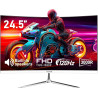 Gawfolk Écran PC Incurvé 24.5 Pouces, Moniteur Gaming 120Hz 3000R, Ecran PC FHD 1920x1080P, 100% sRGB, 1ms MPRT, Haut Parleurs I
