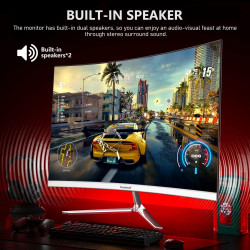 Gawfolk Écran PC Incurvé 24.5 Pouces, Moniteur Gaming 120Hz 3000R, Ecran PC FHD 1920x1080P, 100% sRGB, 1ms MPRT, Haut Parleurs I