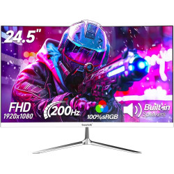 Gawfolk Écran PC 24.5 Pouces, Moniteur Gaming 200Hz, Ecran PC FHD 1920x1080, 100% sRGB, 1ms MPRT, Haut Parleurs Intégrés, Interf