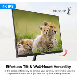Gawfolk Écran PC 27 Pouces, Moniteur Gaming, Ecran PC UHD 4K 3840x2160 60Hz, 100% sRGB, 1ms MPRT,Interface HDMI & DP, Protection