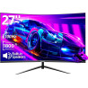 Gawfolk Écran PC Incurvé 27 Pouces, Moniteur Gaming 1800R 100Hz, Ecran PC FHD 1920x1080, 100% sRGB, 1ms MPRT, Haut Parleurs Inté