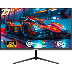 Gawfolk Écran PC 27 Pouces, Moniteur Gaming 120Hz, Ecran PC QHD 2K 2560x1440, 100% sRGB, 1ms MPRT, Interface HDMI & DP, Protecti