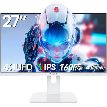 Gawfolk Écran PC 27 Pouces, Moniteur Gaming 160Hz, Ecran PC UHD 4K 3840x2160, 100% sRGB, 1ms MPRT, Interface HDMI & DP, Protecti