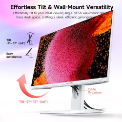 Gawfolk Écran PC 27 Pouces, Moniteur Gaming 160Hz, Ecran PC UHD 4K 3840x2160, 100% sRGB, 1ms MPRT, Interface HDMI & DP, Protecti