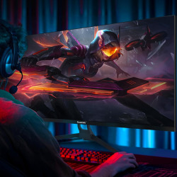 Gawfolk Écran PC 34 Pouces, Moniteur Gaming 120Hz, Ecran PC QHD 2K 256x144, 1% sRGB, 1ms MPRT, Haut Parleurs Intégrés, Interface