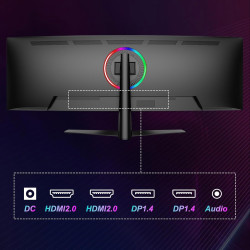 Gawfolk Écran PC Incurvé 44.5 Pouces, Moniteur Gaming 1500R 200Hz, Ecran PC DQHD 5120x1440P, 100% sRGB, 1ms MPRT, Interface HDMI