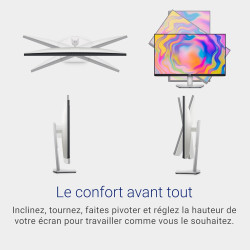 Dell S2722QC USB-C 27" 4K UHD (3840x2160) Écran PC, 60Hz, IPS, 4ms, AMD FreeSync, 99% sRGB, HDR, Haut-parleurs intégrés, USB-C, 