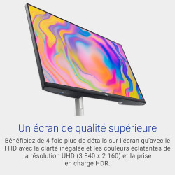 Dell S2722QC USB-C 27" 4K UHD (3840x2160) Écran PC, 60Hz, IPS, 4ms, AMD FreeSync, 99% sRGB, HDR, Haut-parleurs intégrés, USB-C, 